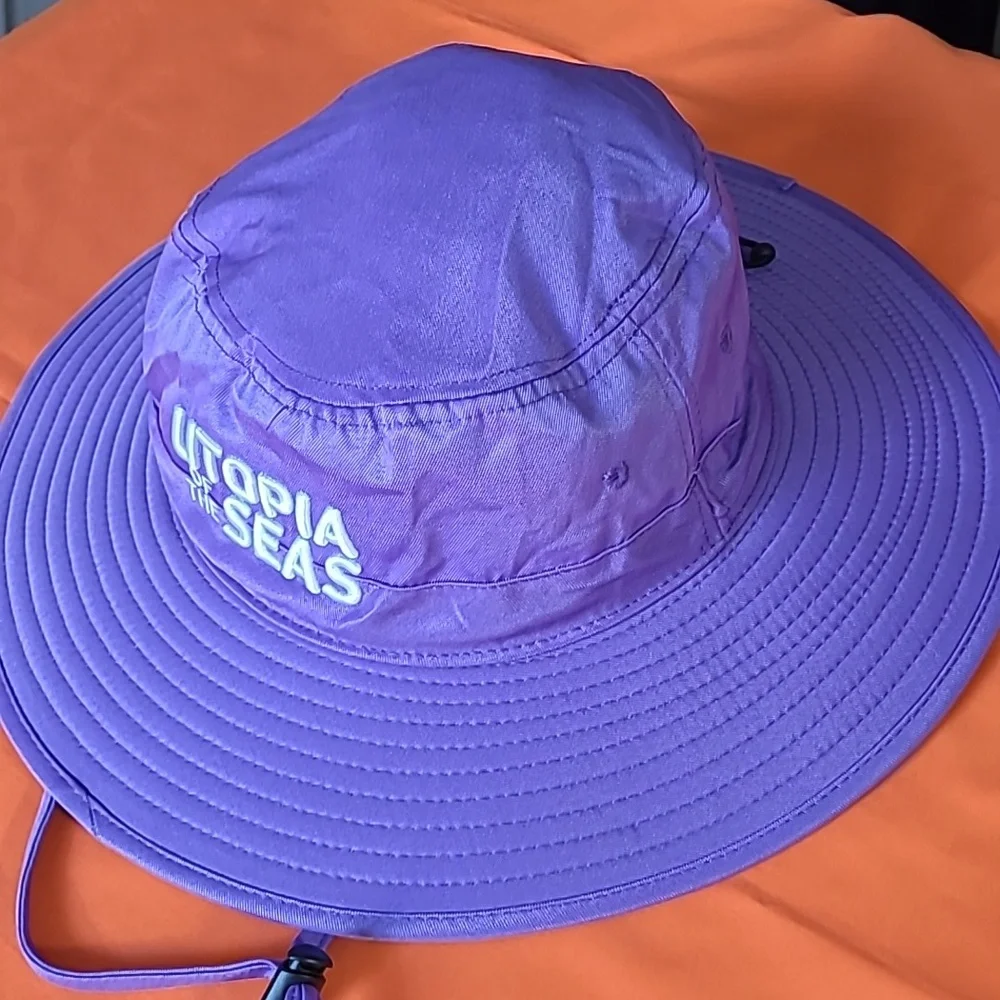 Utopia Of The Seas Embroided Purple Royal Caribbean Sun Bucket Hat Looks New! - Picture 2 of 5
